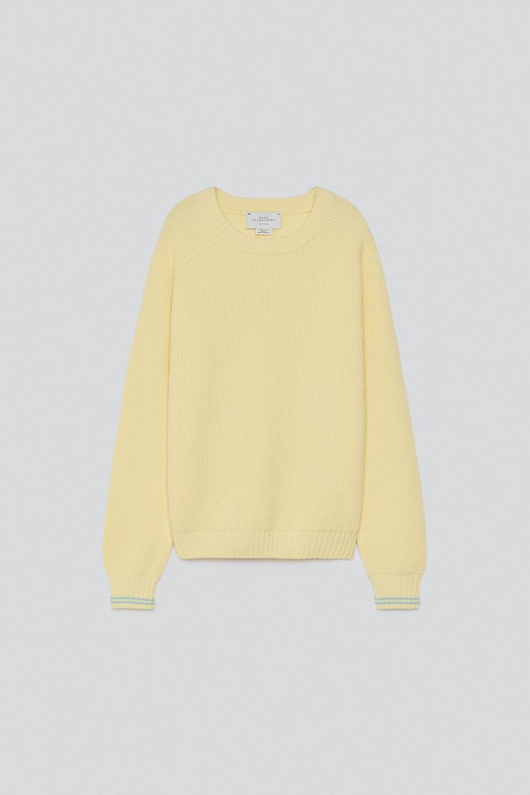 100% CASHMERE JUMPER — Yellow