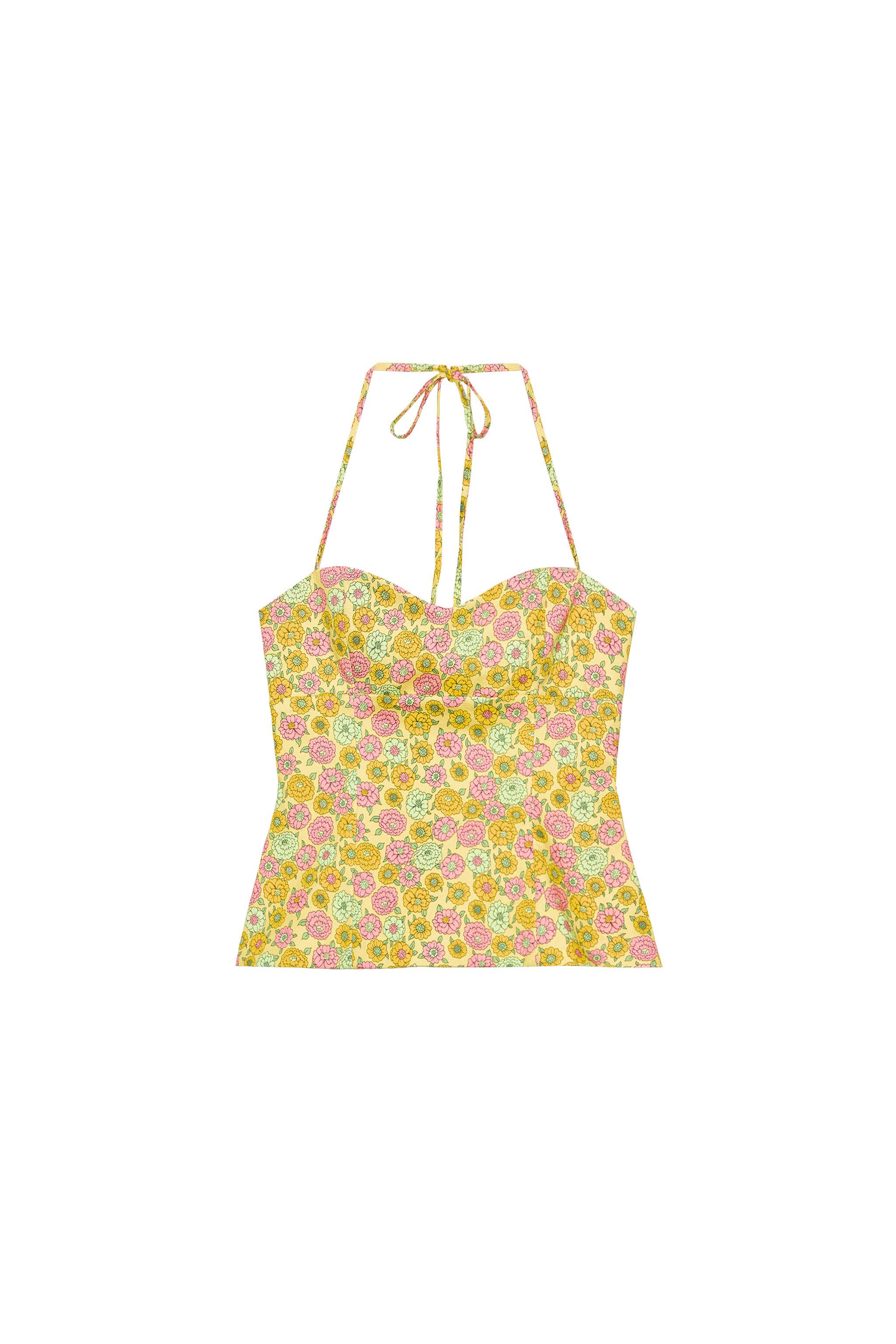 TOP EN POPELINE À FLEURS