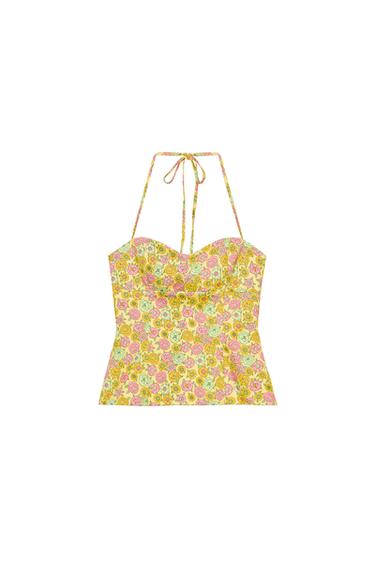 TOP POPELÍN FLORES - Multicolor de Zara