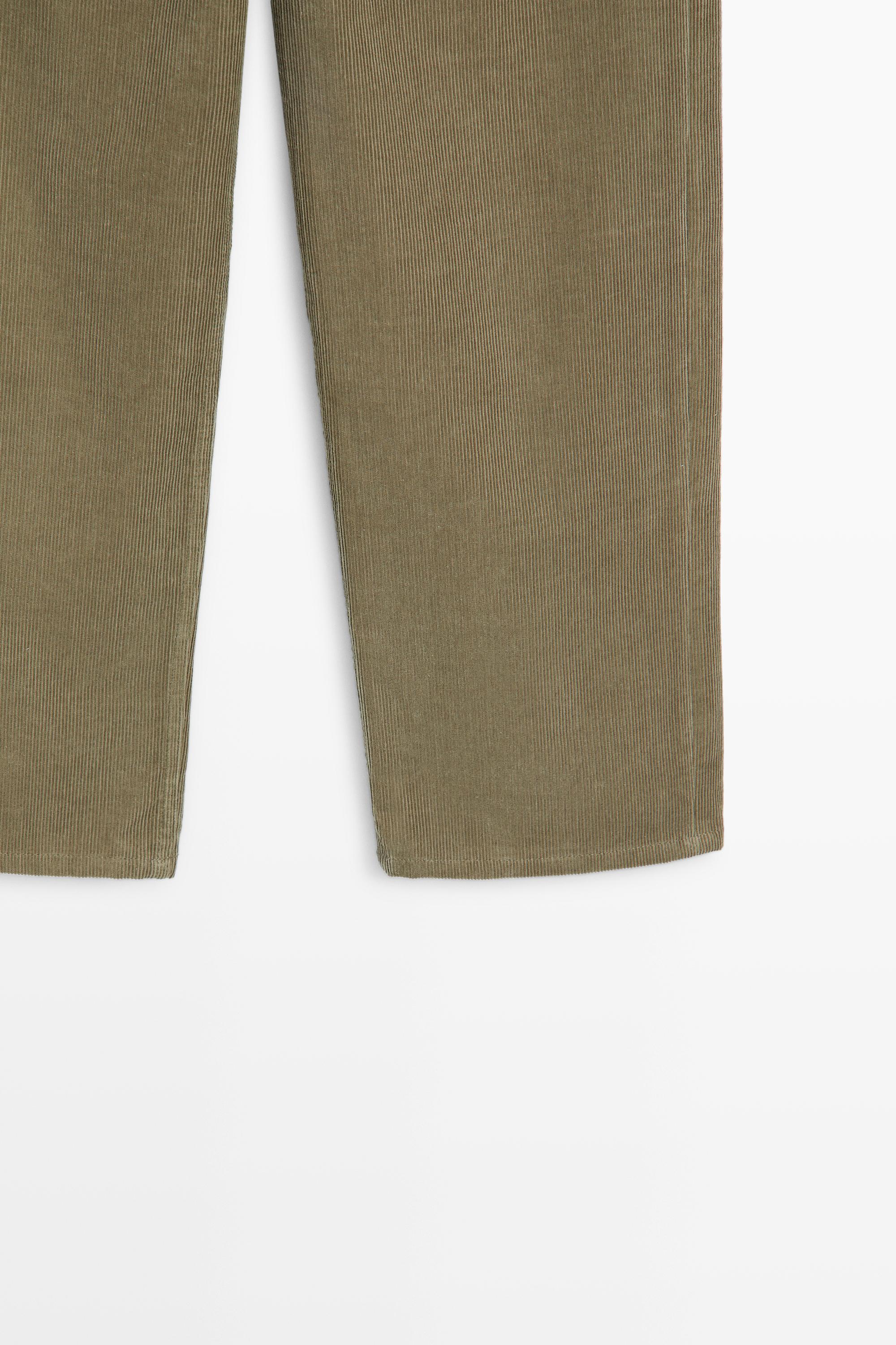 Mid-waist loose fit corduroy pants