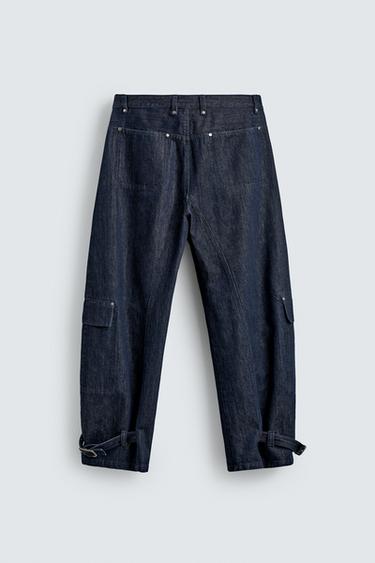 PANTALON CARGO À PASSANTS - Bleu indigo de Zara - Image 8