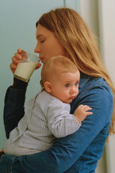 TEXTURED CHECK SHIRT - Sand / Blue by Zara