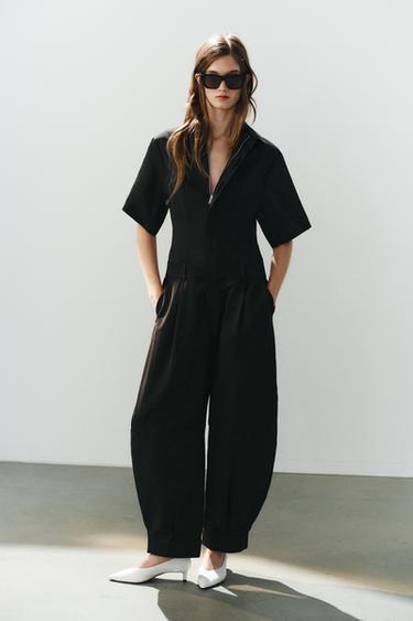 MONO LARGO GABARDINA - Negro de Zara
