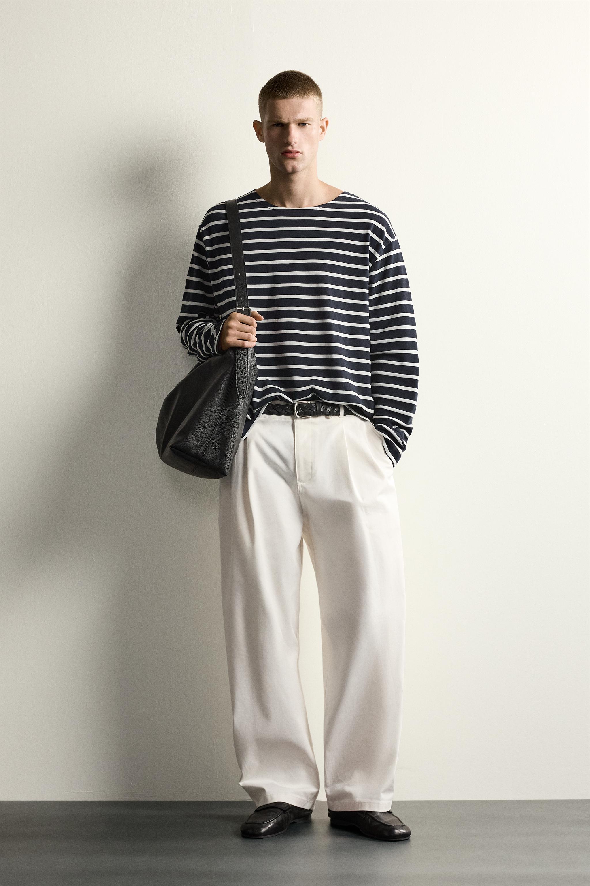 STRIPED JACQUARD T-SHIRT AARON LEVINE X ZARA - Blue / White | ZARA