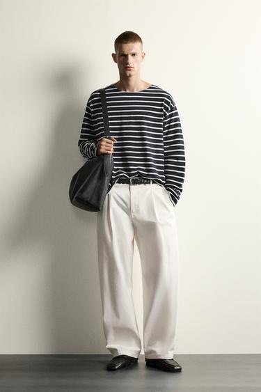 ストライプ柄ジャカードTシャツ AARON LEVINE X ZARA青色/白色0Zaraのストライプ柄ジャカードTシャツ AARON LEVINE X ZARA - 青色/白色 - 画像 0
