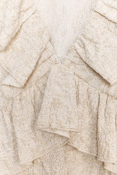 METALLIC THREAD JACQUARD TOP - Golden by Zara - Image 5