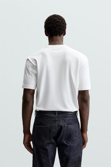 Zara BASIC REGULAR FIT T-SHIRT - White