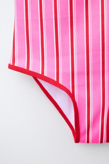 6-14 ANS / MAILLOT DE BAIN À RAYURES - Rose fluo de Zara - Image 3