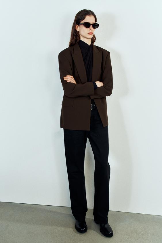 OVERSIZED DOUBLE-BREASTED BLAZER - Brown by Zara - Image 0