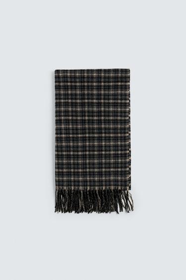 Zara PLAID SCARF - Dark gray - Image 0
