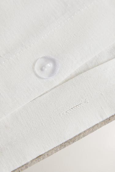 HEMP DUVET COVER AND PILLOWCASE SET - Ecru by Zara