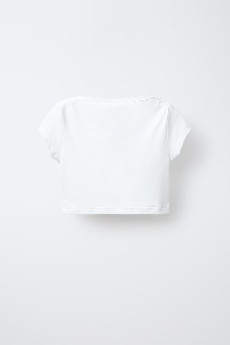 PLAIN ELASTIC CROPPED TOP