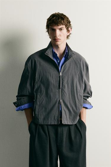 BLOUSON FLUIDE COUPE COURTE - Gris anthracite de Zara