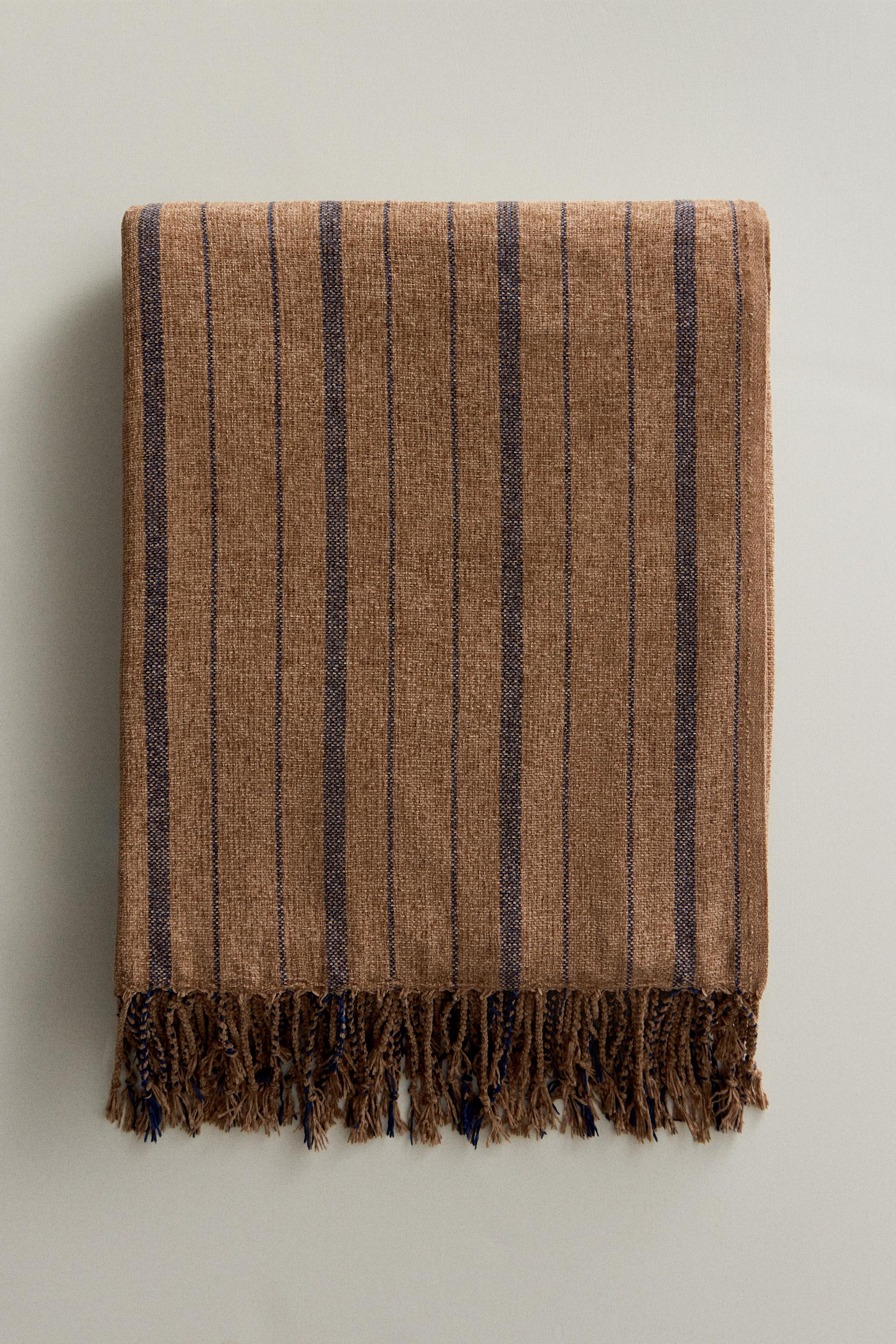 COUVERTURE CHENILLE RAYURES