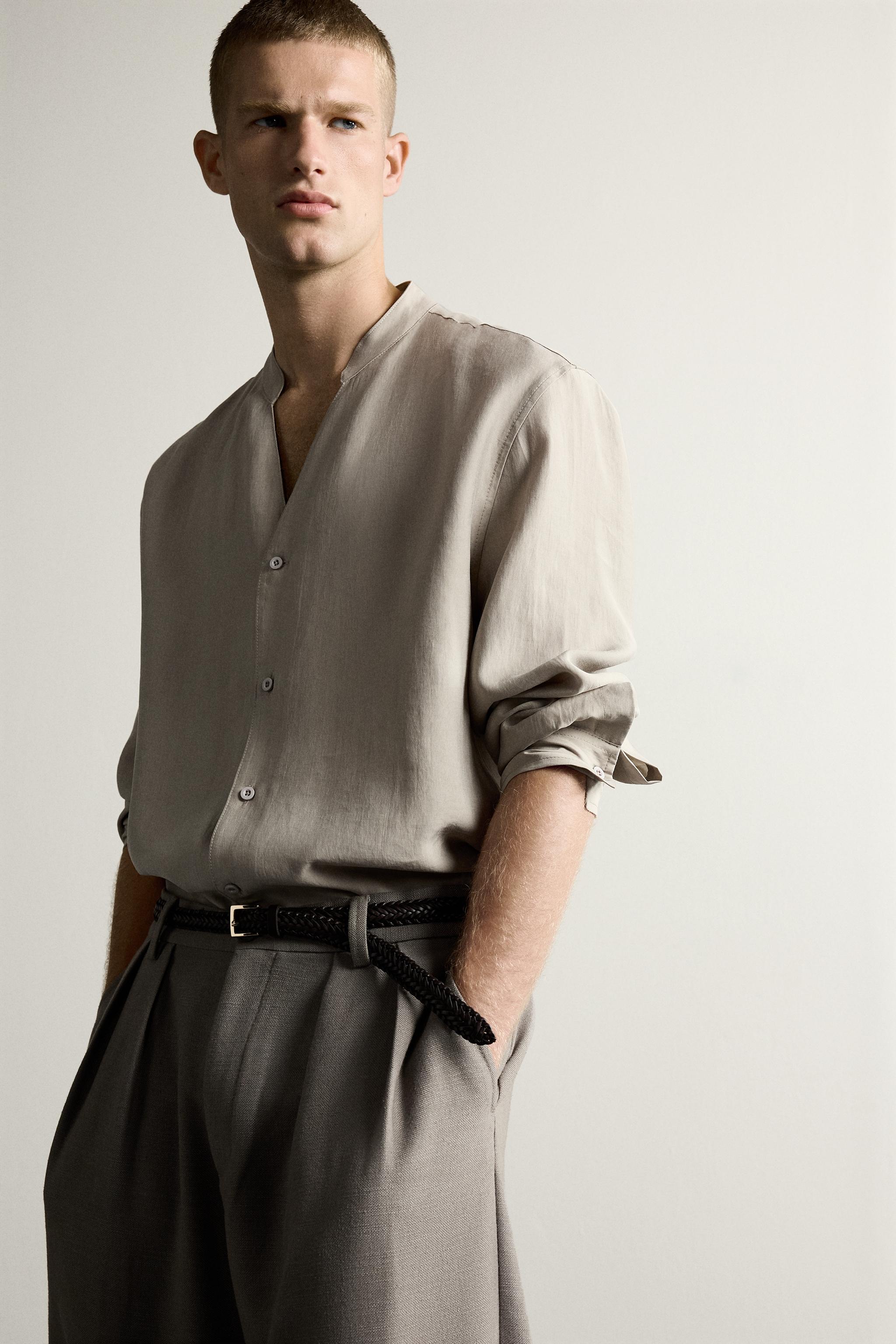 Мужские рубашки Zara RELAXED FIT JACQUARD SHIRT — фото 5