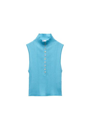 SLEEVELESS KNIT TOP