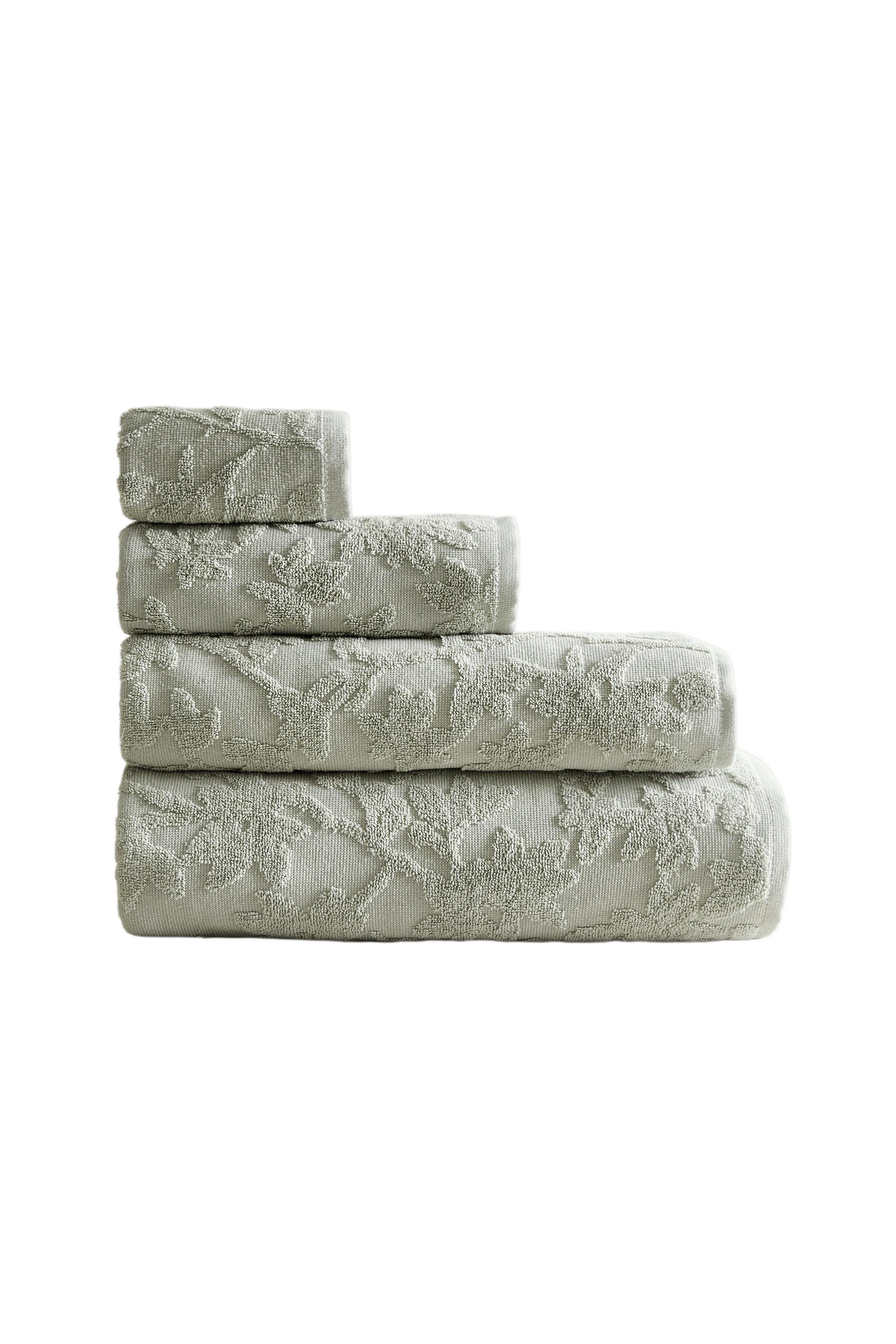 FLORAL JACQUARD BATH TOWEL - Oyster-white | ZARA Canada