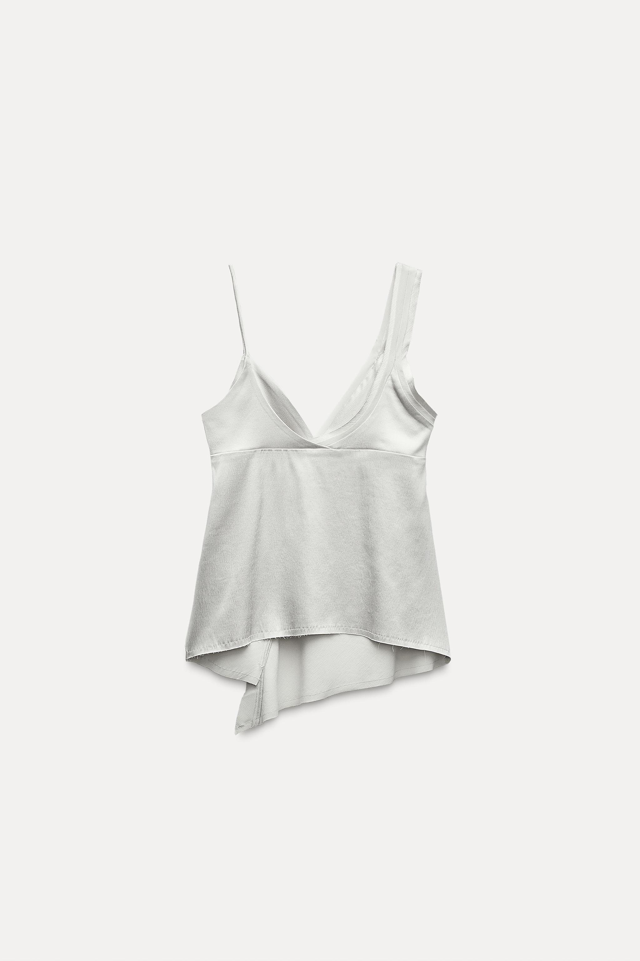 アシンメトリーサテントップス - ブルーグレー | ZARA Japan / 日本
