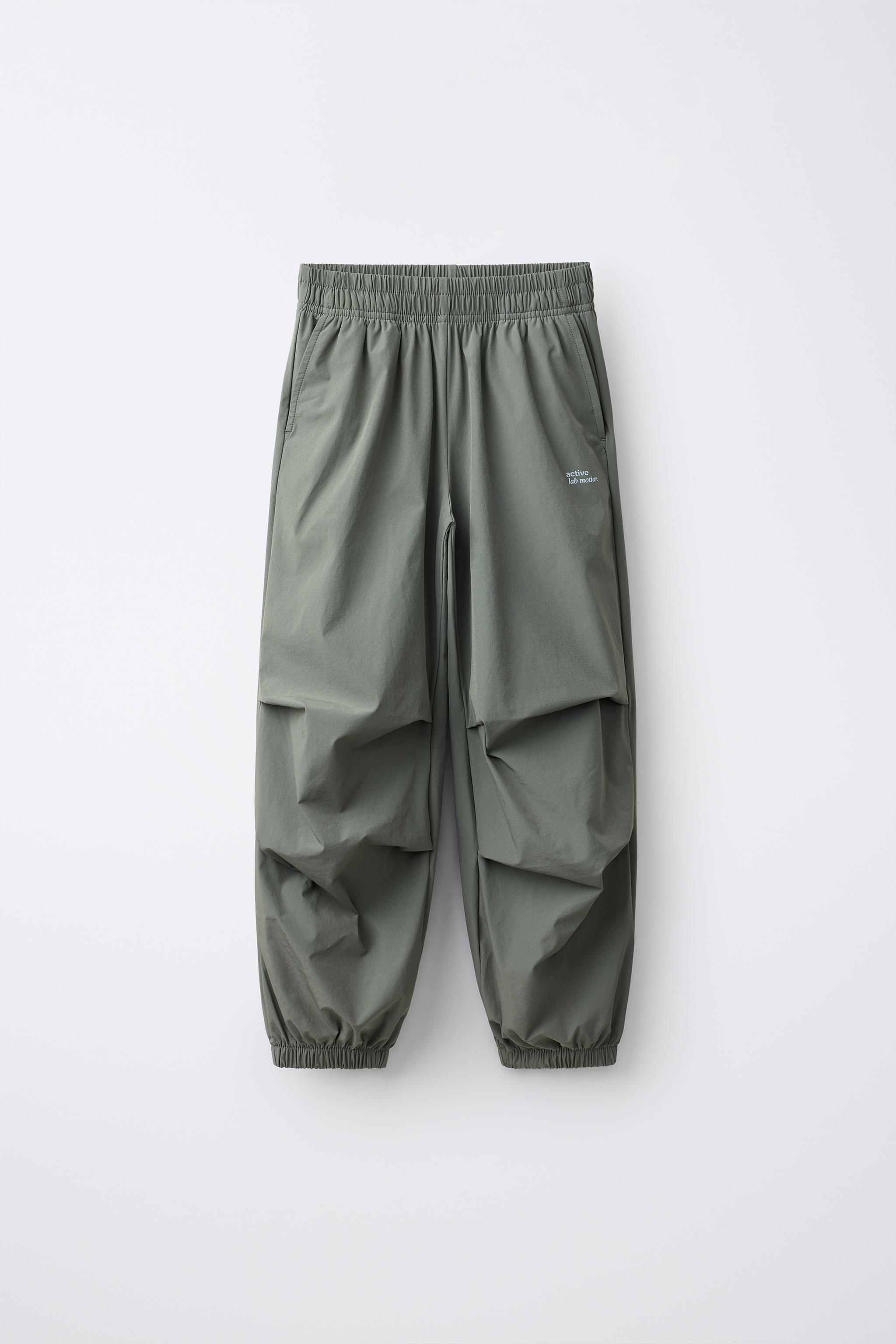 SPORTY NYLON JOGGER TROUSERS - Khaki | ZARA Singapore