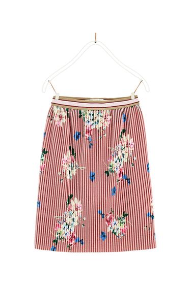 PRINTED PLEATED SKIRT