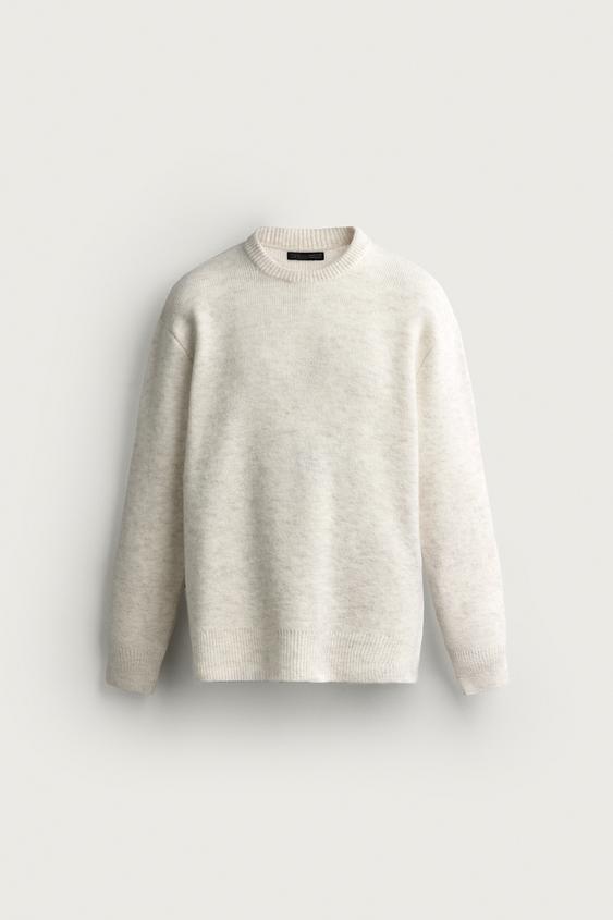 PULL TEXTURÉ AVEC LAINE - Blanc cassé de Zara - Image 6