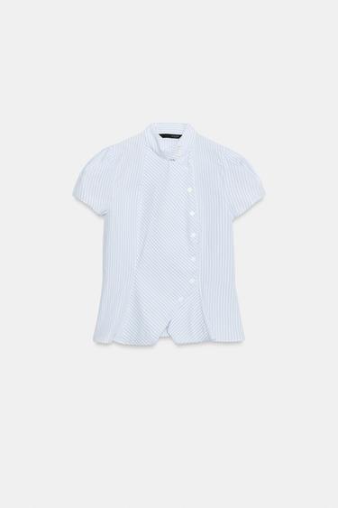 CAMISA MANGA CORTA - Azul / Blanco de Zara - Imagen 0