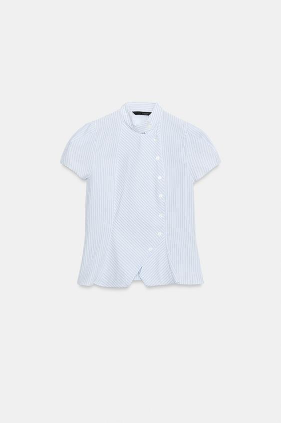 CAMISA MANGA CORTA - Azul / Blanco de Zara - Imagen 0