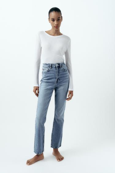 HIGH-RISE STOVE PIPE TRF JEANS - Blue by Zara - Image 0