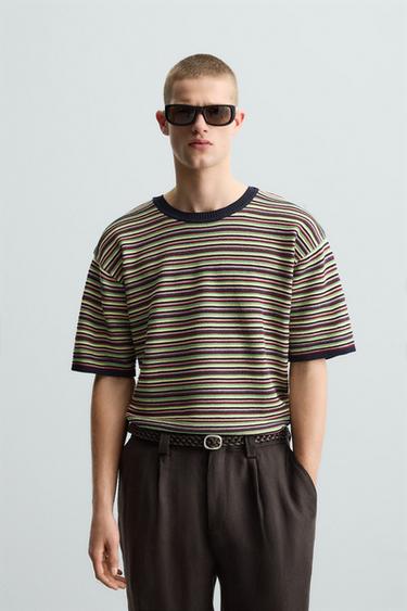 CAMISETA PUNTO RAYAS - Multicolor de Zara