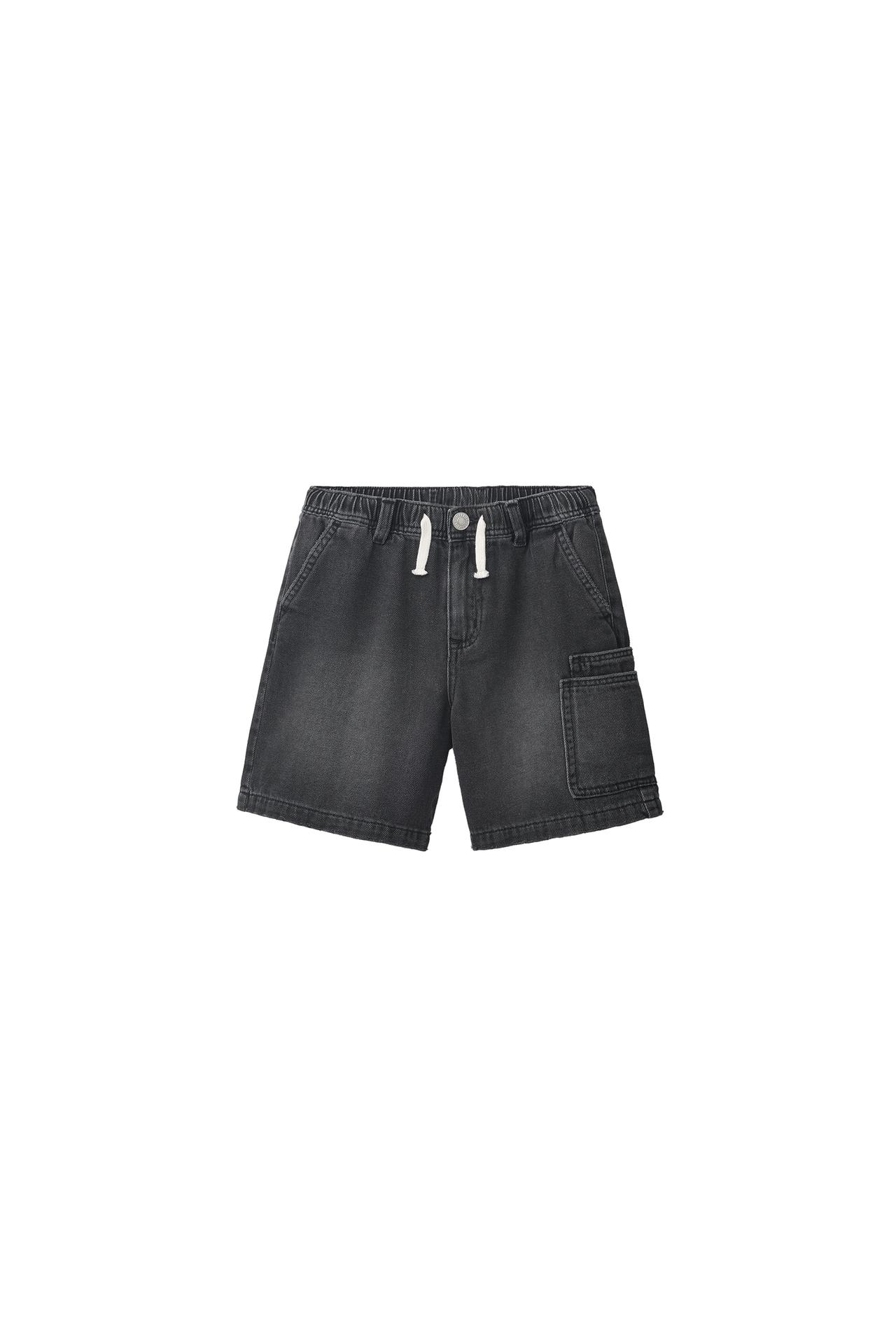 FLOWY DENIM SHORTS — Black