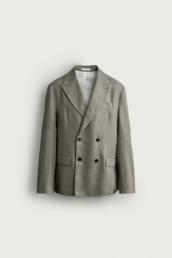 BLAZER DE TERNO 100% LINHO - Caqui da Zara - Imagem 0