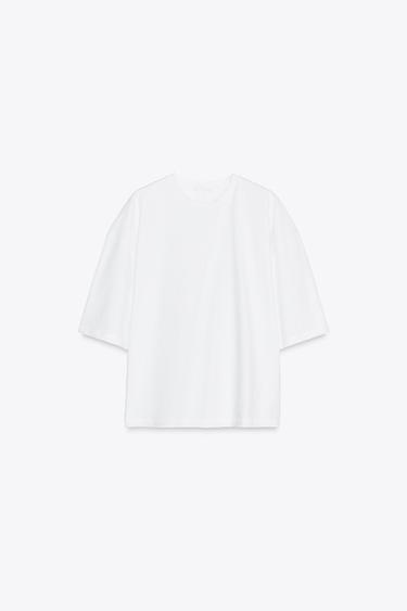 LOOSE FIT T-SHIRT - White by Zara