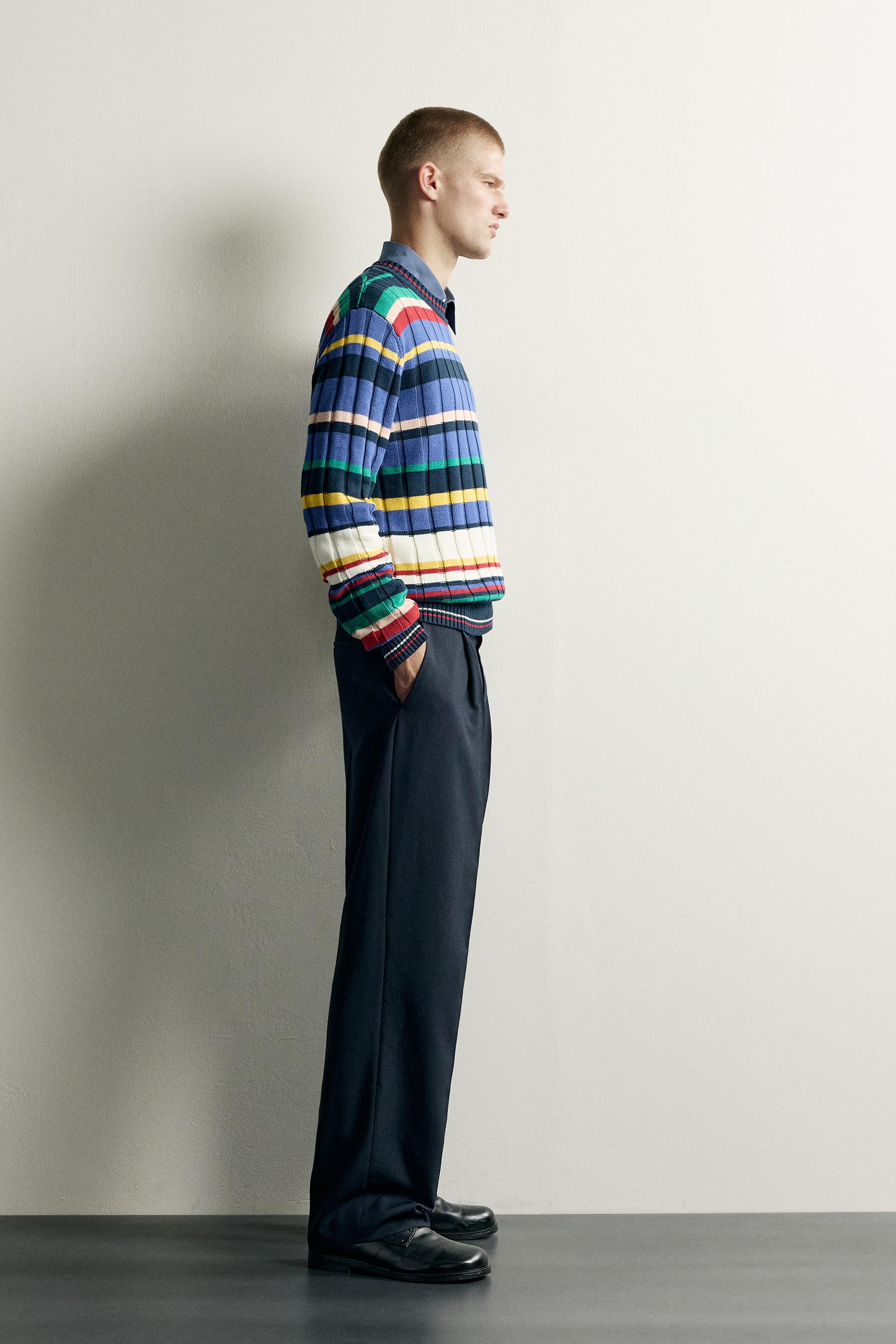 COTTON STRIPED JACQUARD SWEATER