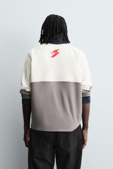 POLO IMPRIMÉ FOOTBALL RÉTRO - Écru de Zara - Image 2