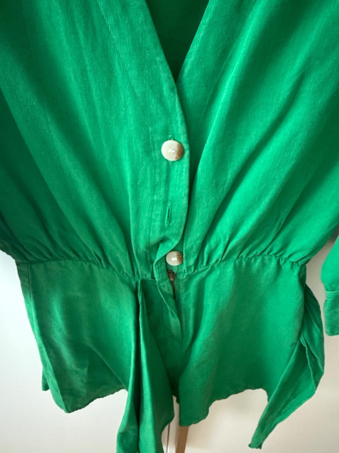 LINEN BLEND PLAYSUIT WITH KNOT DETAIL - Image 3
