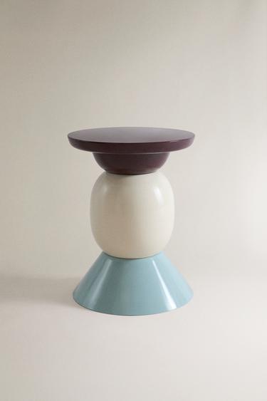 METAL SIDE TABLE WITH SHAPES - Multicoloured by Zara