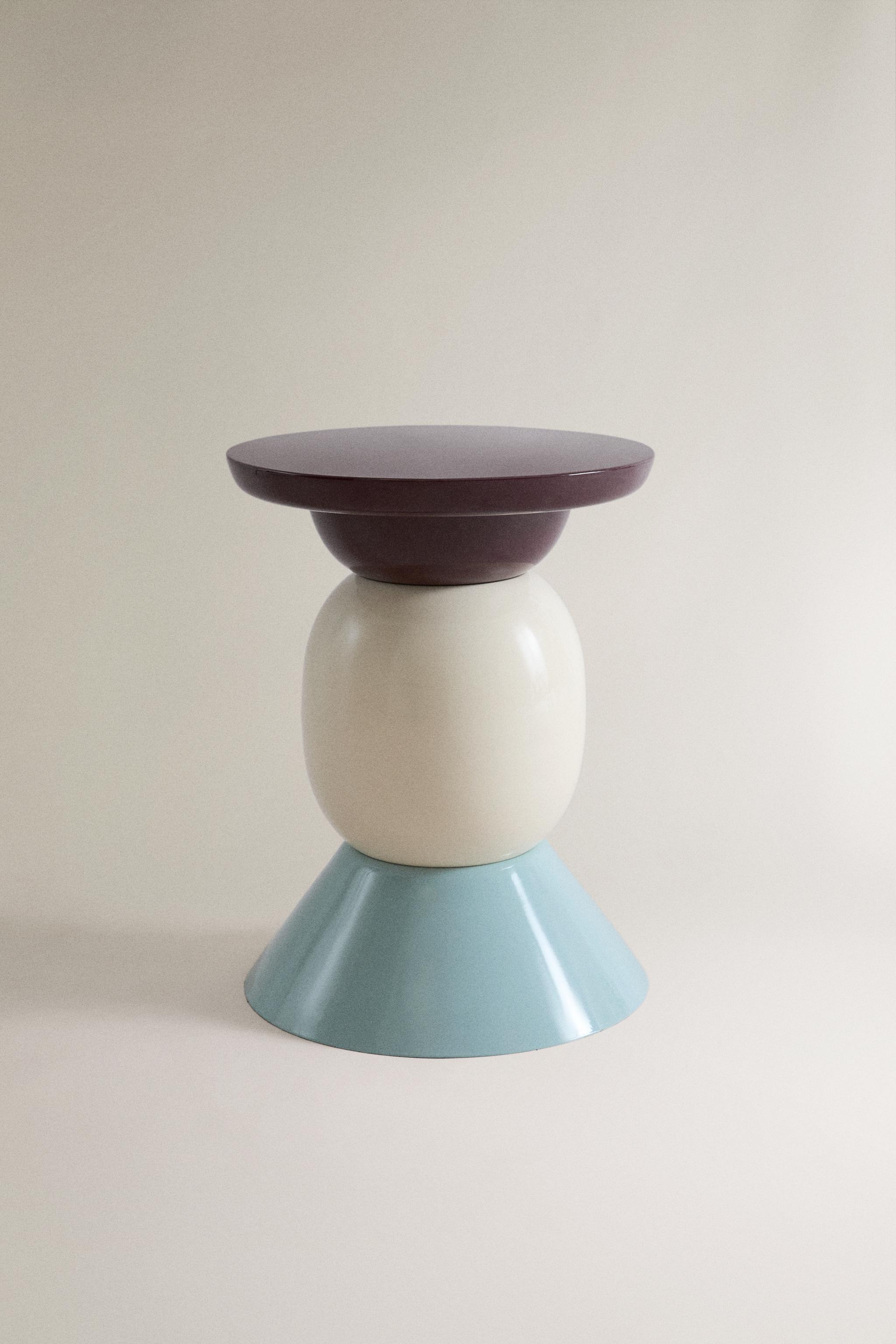 GEOMETRIC METAL SIDE TABLE