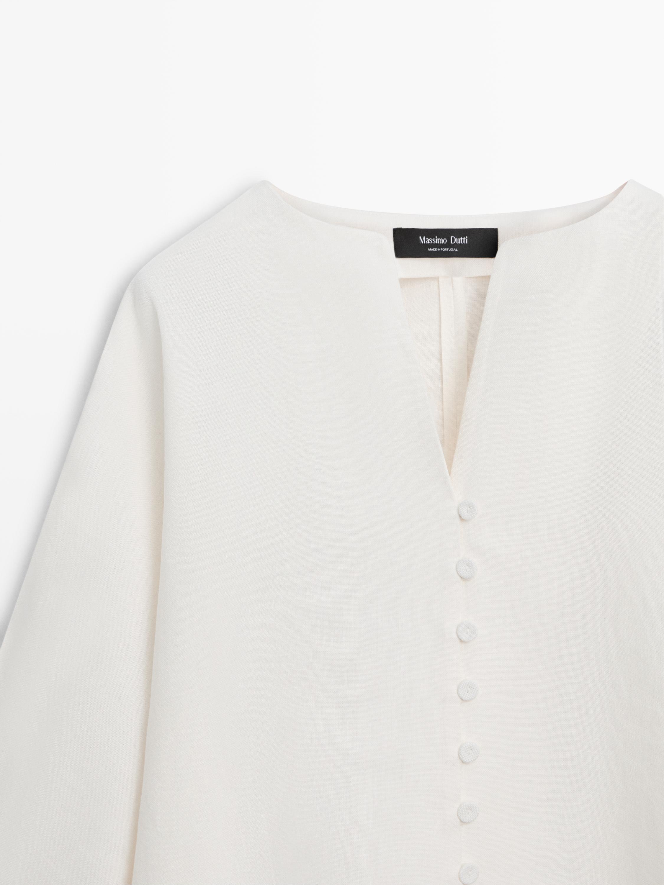 Linen jacket with button details