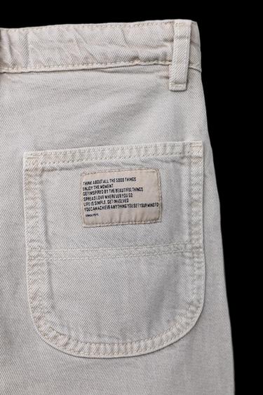 STRAIGHT-JEANS MIT STEPPNÄHTEN - Perlgrau von Zara