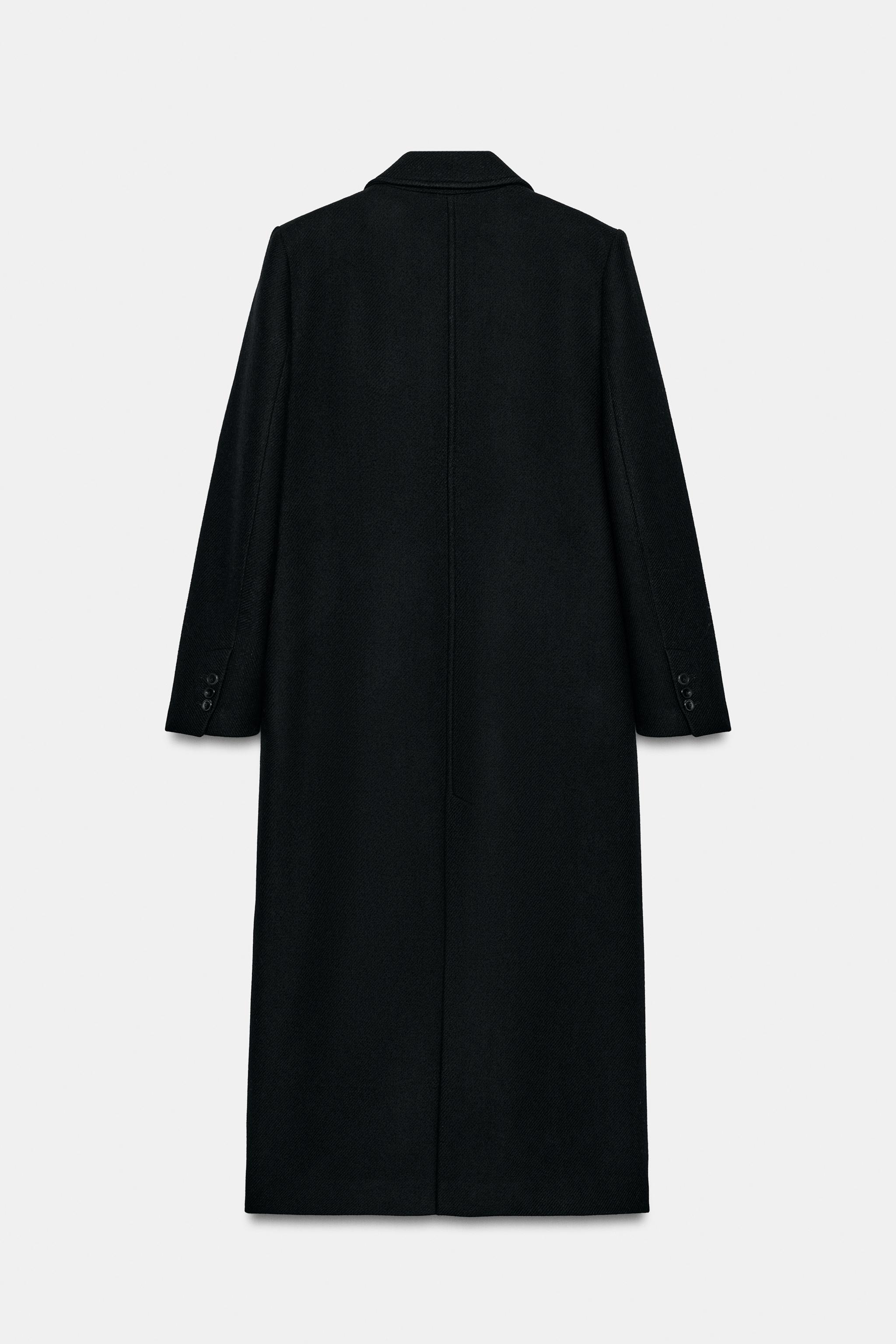 CASACO COM LÃ ZW COLLECTION - Preto | ZARA Brasil