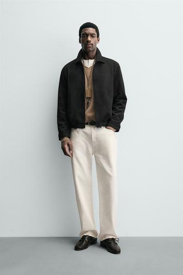 Zara FAUX SUEDE JACKET - Black