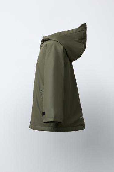 RUBBERISED WATER-REPELLENT FAUX SHEARLING JACKET - Khaki by Zara - Image 2