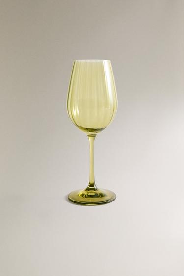 TAÇA DE CRISTALINO COM EFEITO ÓTICO - Verde da Zara - Imagem 0