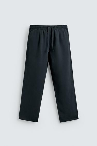 REGULAR FIT 100% LYOCELL TROUSERS - Blue by Zara