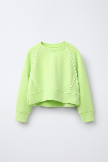 Zara MODAL TRIM SWEATSHIRT - Green