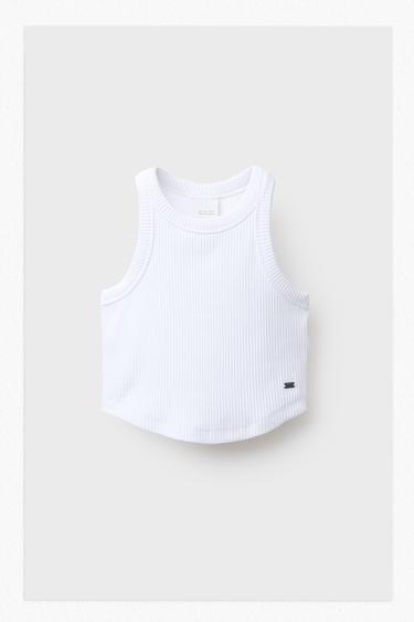 RIBBED SWIM T-SHIRT - White by Zara