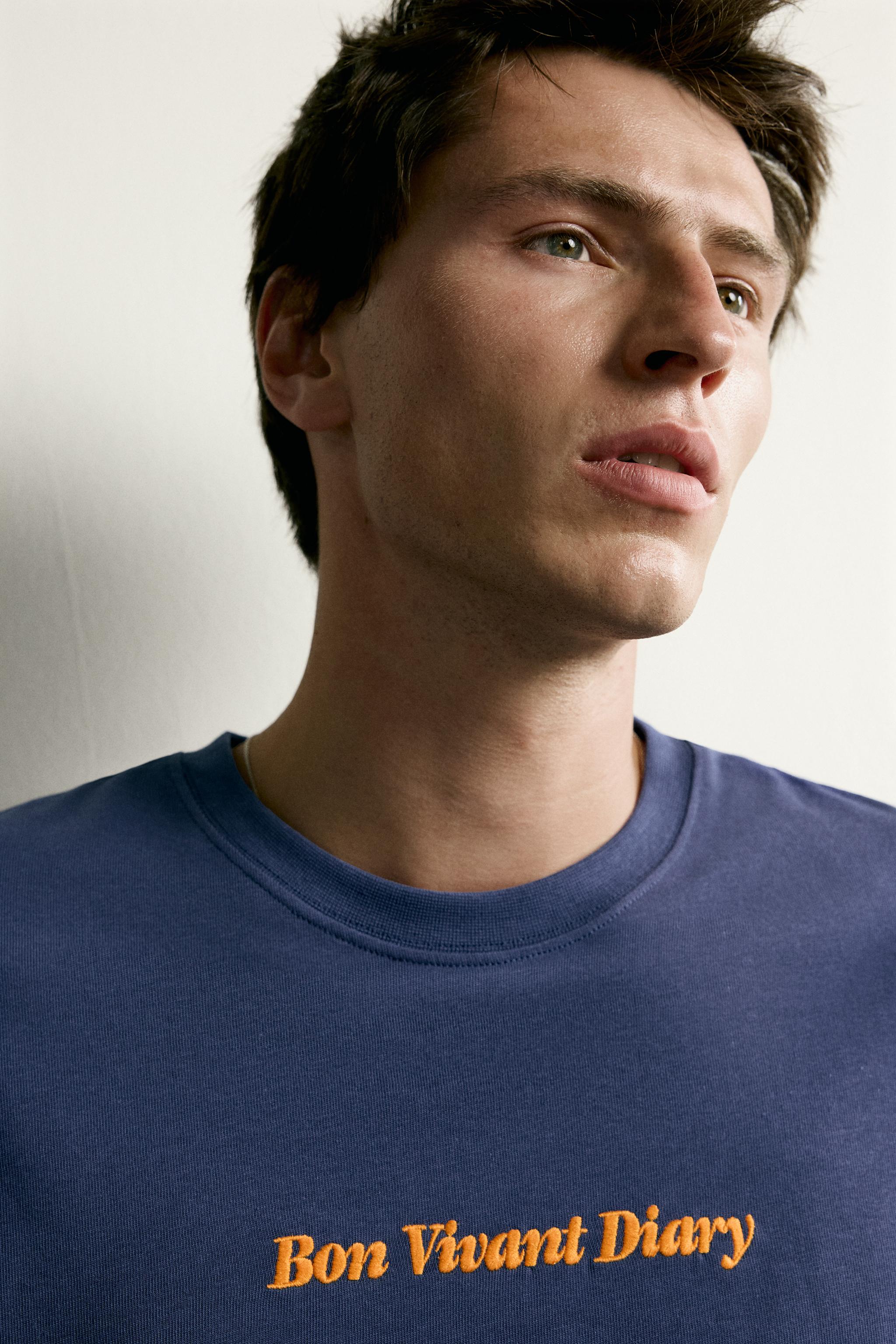 Zara RELAXED FIT YAZI İŞLEMELİ T-SHIRT görsel 5