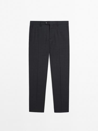 Pantalon de costume 100 % laine - Bleu marine de Zara