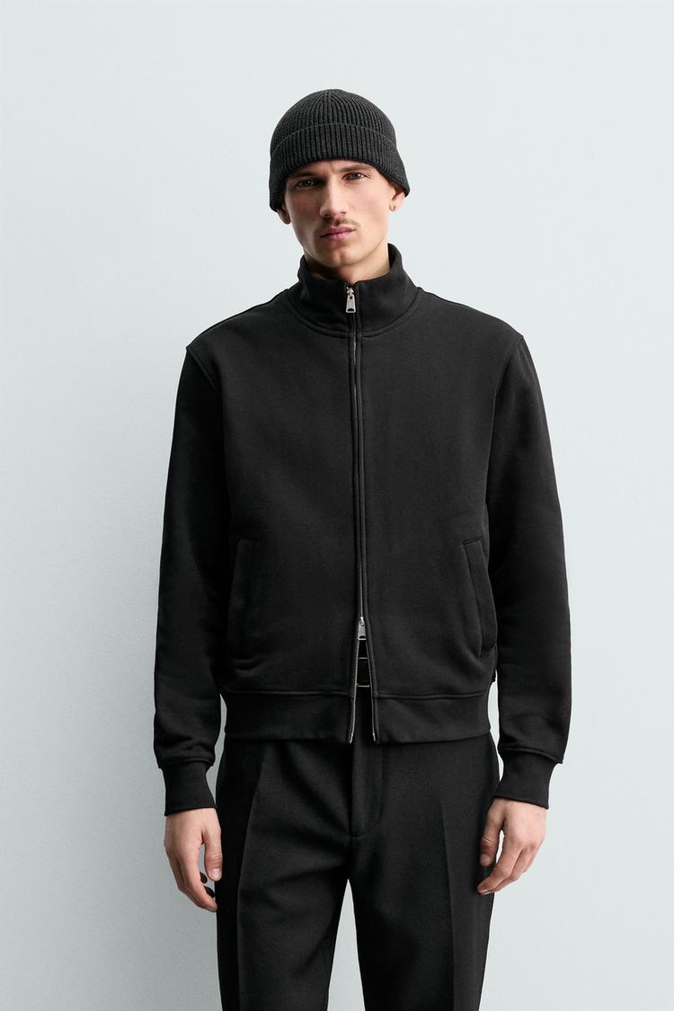ZARA ORIGINS HEAVYWEIGHT ZIP SWEATSHIRT