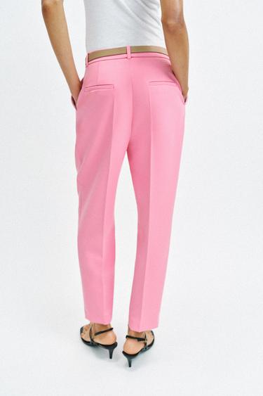 PANTALON 7/8 AVEC CEINTURE - Rose de Zara - Image 3